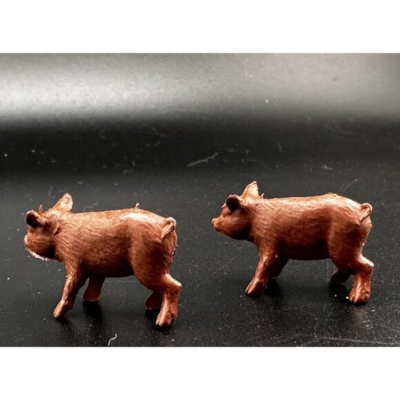 Allstate Marx Happi Time Farm Playset 1959 Auburn Red 2 Pigs Tim Mee PPC - Picture 10 of 12